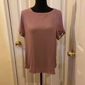 Lost April Purple Short Sleeve Blouse